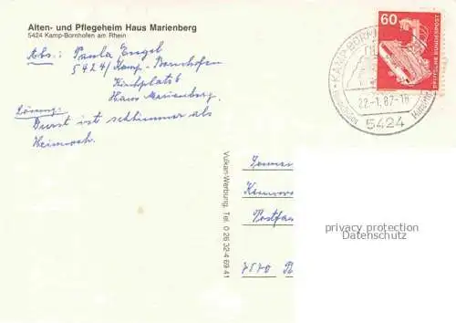AK / Ansichtskarte Kamp-Bornhofen Rhein Alten und Pflegeheim Haus Marienberg