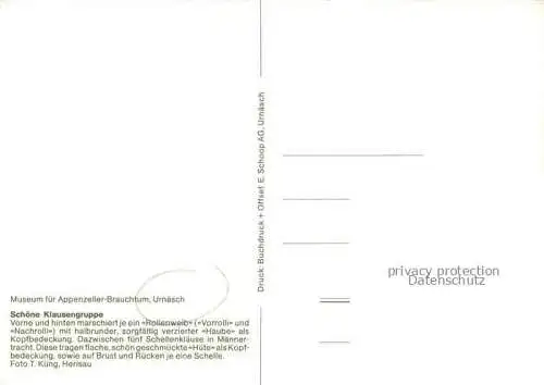 AK / Ansichtskarte Urnaesch_Saentis_AR Museum fuer Appenzeller Brauchtum Bollenweiber und Schellenklaeuse 
