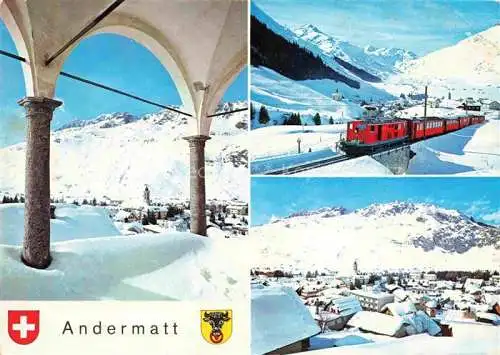 AK / Ansichtskarte Andermatt_UR Arkaden Bahn Panorama 