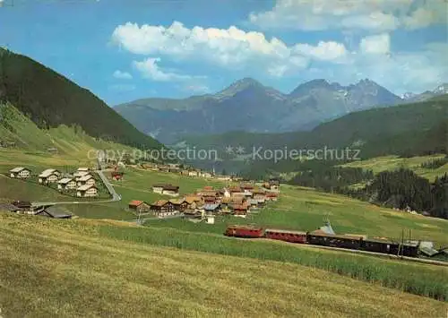 AK / Ansichtskarte Sedrun_Surselva_GR Panorama Eisenbahn 