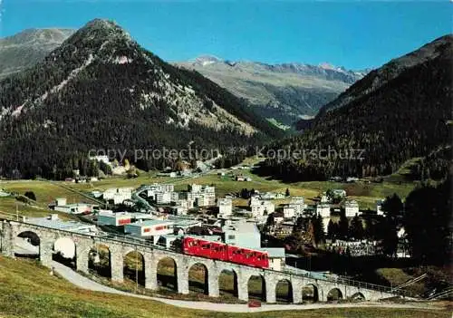 AK / Ansichtskarte DAVOS_GR Dorf mit Parsennbahn Flueelatal Seehorn und Pischahorn Davos_GR