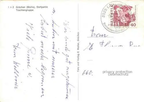 AK / Ansichtskarte Graechen_Visp_VS Dorfpartie Trachtengruppe 