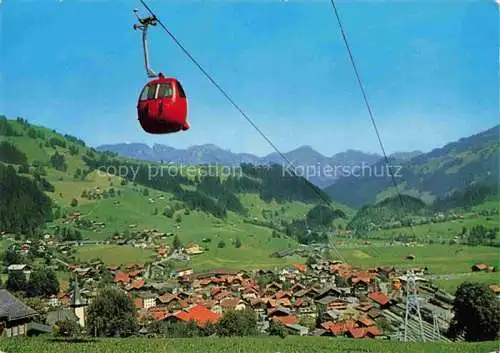 AK / Ansichtskarte Zweisimmen_BE Gondelbahn Zweisimmen Rinderberg mit Stockhornkette 