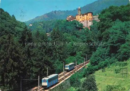 AK / Ansichtskarte LOCARNO_Lago_Maggiore_TI Santuario Madonna del Sasso e funicolare 