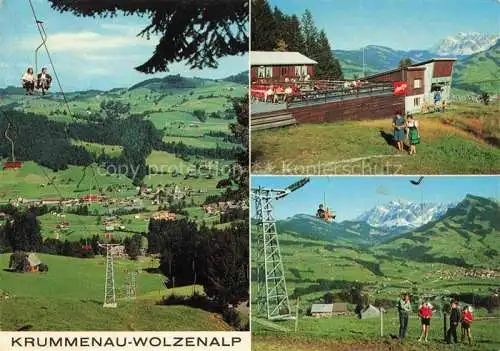 AK / Ansichtskarte Krummenau__Toggenburg_SG Sonnenterrasse Wolzenalp Sportbahn mit Bergrestaurant Saentis und Stockberg 