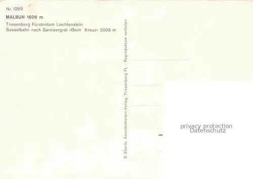 AK / Ansichtskarte Malbun Triesenberg Liechtenstein Sesselbahn nach Sareisergrat