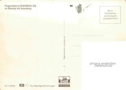 AK / Ansichtskarte Rheineck__SG Rheintal mit Vorarlberg Fliegeraufnahme 