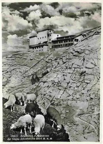 AK / Ansichtskarte Saentis_2504m_AR Bergstation und Restaurant der Saentis Schwebebahn 