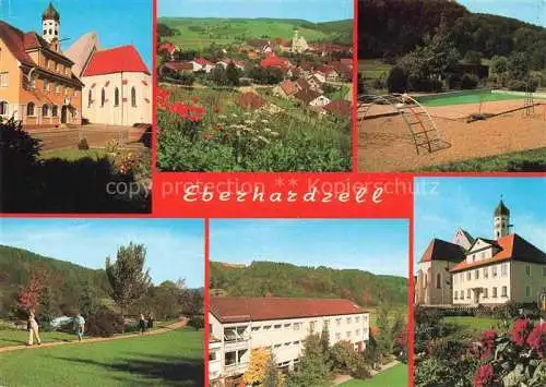 AK / Ansichtskarte Eberhardzell Biberach BW Kirche Panorama Schwimmad Wanderweg Haus St Michael