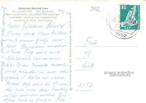 AK / Ansichtskarte Bad Buchau Federsee Biberach BW Sanatorium Moorbad Ilona Gastraeume