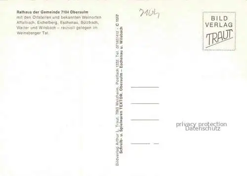 AK / Ansichtskarte Obersulm Rathaus