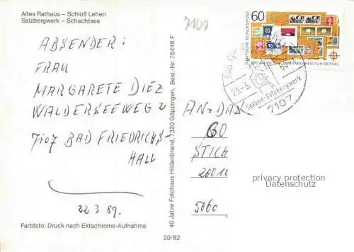 AK / Ansichtskarte Bad Friedrichshall Altes Rathaus Schloss Lehen Salzbergwerk Schachtsee