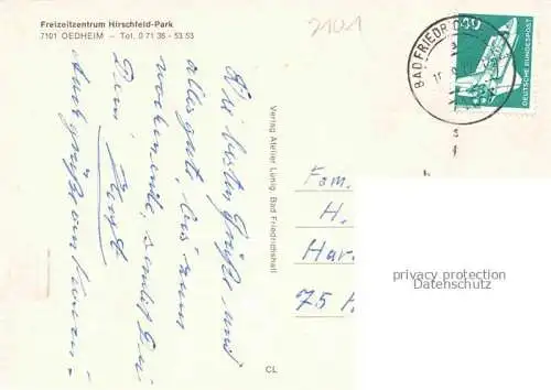 AK / Ansichtskarte Oedheim Kocher BW Freizeitzentrum Hirschfeld-Park