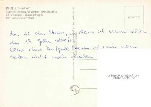 AK / Ansichtskarte Loewenstein Heilbronn BW Klinik Loewenstein