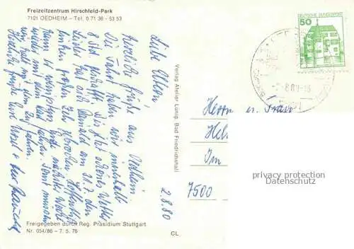 AK / Ansichtskarte Oedheim Kocher BW Freizeitzentrum Hirschfeld-Park