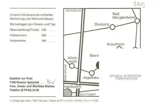 AK / Ansichtskarte Schoental Jagst BW Gasthof zur Post