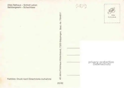 AK / Ansichtskarte Bad Friedrichshall Altes Rathaus Schloss Lehen Salzbergwerk Schachtsee