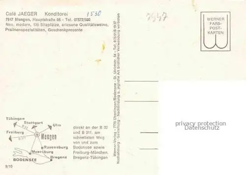 AK / Ansichtskarte Mengen  Wuerttemberg Konditorei-Café Jaeger Gaststube Panorama