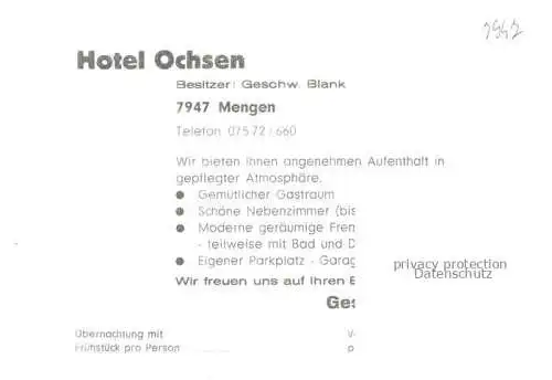 AK / Ansichtskarte Mengen  Wuerttemberg Hotel Ochsen Restaurant