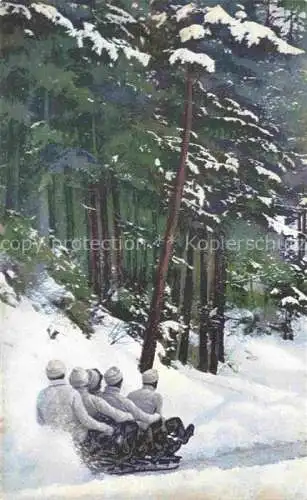 AK / Ansichtskarte Wintersport Schlitten 