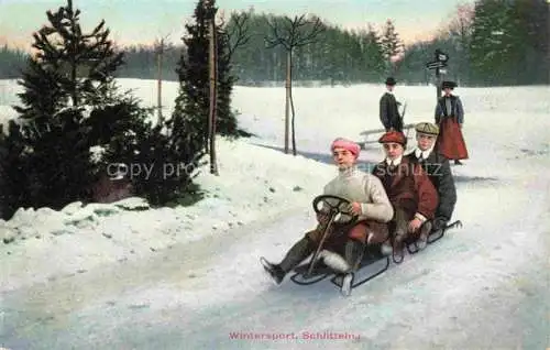 AK / Ansichtskarte Wintersport Schlitten Schweiz