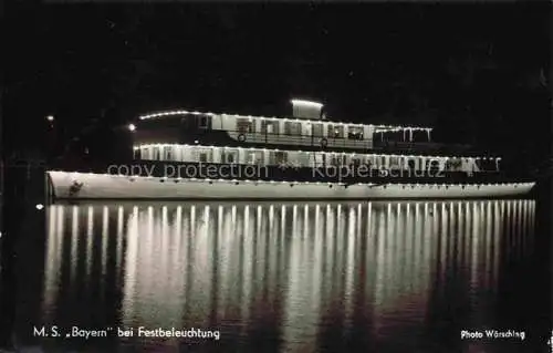 AK / Ansichtskarte Schiffe Binnenschifffahrt M.S Bayern Festbeleuchtung 