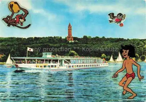 AK / Ansichtskarte Schiffe Binnenschifffahrt Berlin Havel Grunewaldturm