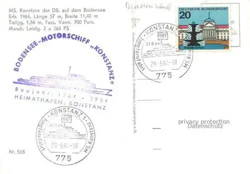 AK / Ansichtskarte Schiffe Binnenschifffahrt MS Konstanz Bodensee
