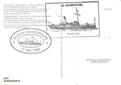 AK / Ansichtskarte Dampfer Seitenrad Hohentwiel Bodensee 