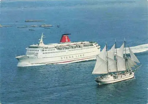 AK / Ansichtskarte Schiffe Oceanliner Stena Line Segelboot Kiel Goeteborg