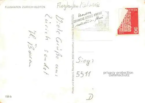 AK / Ansichtskarte Flughafen Airport Aeroporto Zuerich Schweiz 