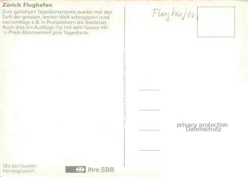 AK / Ansichtskarte Flughafen Airport Aeroporto Zuerich Schweiz