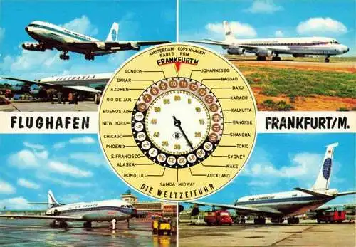 AK / Ansichtskarte Flughafen Airport Aeroporto Frankfurt Rhein Main Weltzeituhr