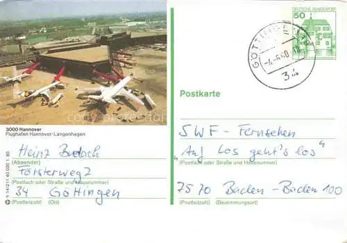 AK / Ansichtskarte Flughafen Airport Aeroporto Hannover Langenhagen 