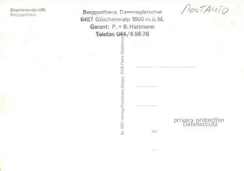 AK / Ansichtskarte Postauto_Postbus_Omnibus Goescheneralp Berggasthaus 
