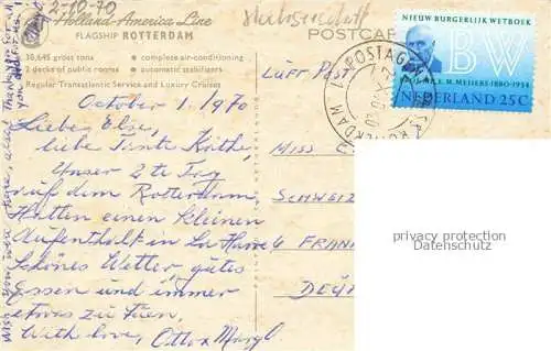 AK / Ansichtskarte Dampfer Oceanliner Flagship Rotterdam Holland America Line