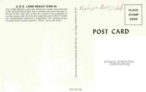 AK / Ansichtskarte Marine  Warships Uss Long Beach CGN-9 American