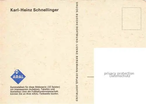 AK / Ansichtskarte Fussball Soccer Football-- Karl Heinz Schnellinger