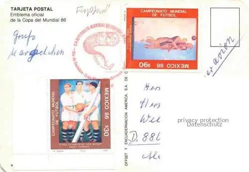 AK / Ansichtskarte Fussball Soccer Football-- Tarjeta Postal Emblema Copa del Mundial Mexica