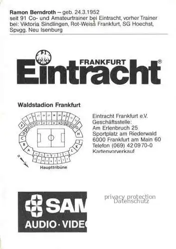 AK / Ansichtskarte Fussball Soccer Football-- Ramon Berndroth Autogramm 