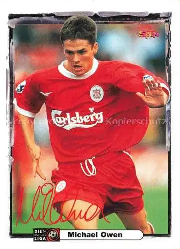 AK / Ansichtskarte Fussball Soccer Football-- Michael Owen Autogramm 