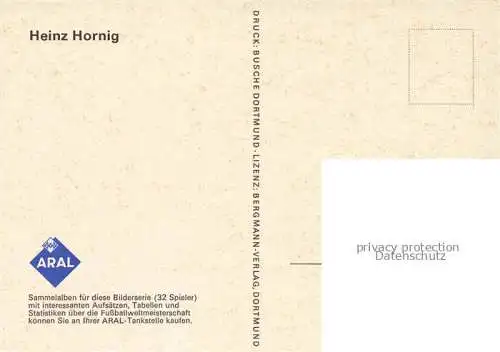AK / Ansichtskarte Fussball Soccer Football-- Heinz Hornig 