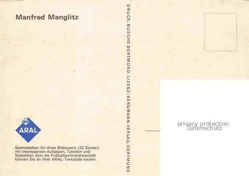 AK / Ansichtskarte Fussball Soccer Football-- Manfred Manglitz