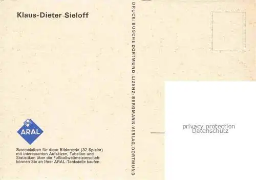 AK / Ansichtskarte Fussball Soccer Football-- Klaus-Dieter Sieloff