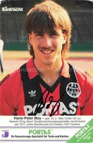 AK / Ansichtskarte Fussball Soccer Football-- Hans-Peter Boy Eintracht Frankfurt Autogramm