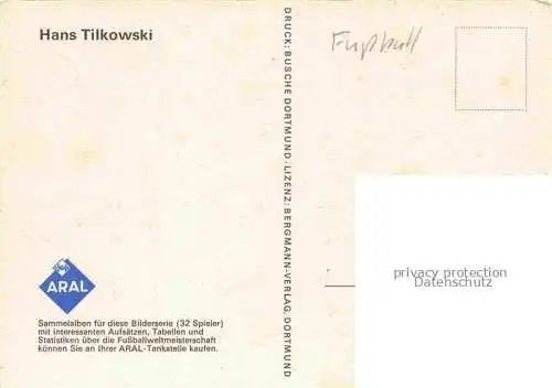 AK / Ansichtskarte Fussball Soccer Football-- Hans Tilkowski 