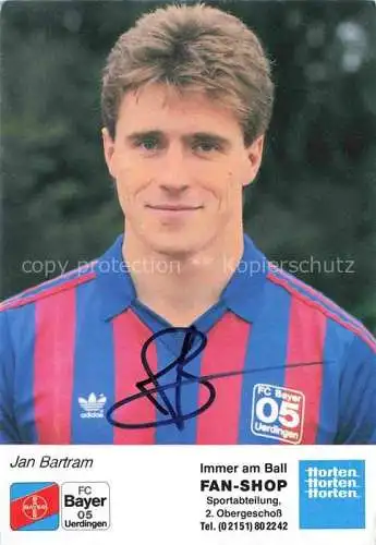 AK / Ansichtskarte Fussball Soccer Football-- Jan Bartram FC Bayer 05 Uerdingen Autogramm