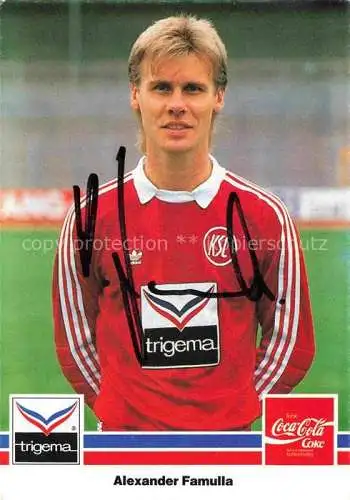 AK / Ansichtskarte Fussball Soccer Football-- Alexander Famulla KSC Karlsruhe Autogramm