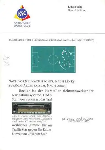 AK / Ansichtskarte Fussball Soccer Football-- Klaus Fuchs Geschaeftsfuehrer KSC