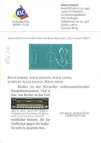 AK / Ansichtskarte Fussball Soccer Football-- Simon Jentzsch KSC